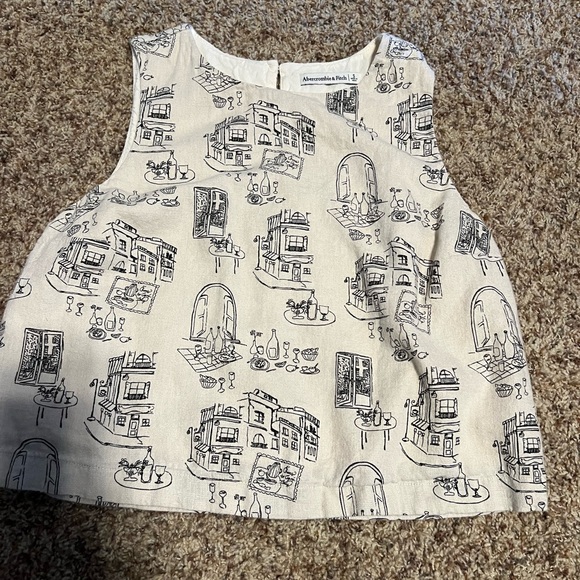 Women's Linen-Blend High-Neck Set Top Abercrombie - Picture 2 of 3